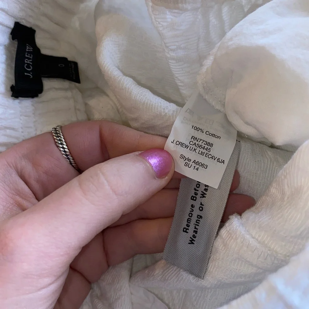 J.Crew size 0 white patterned plush soft shorts